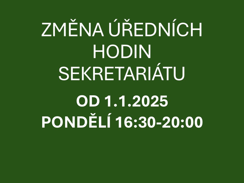 Změna úředních hodin sekretariátu