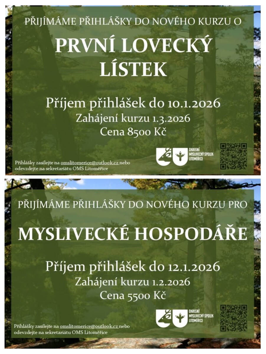 Kurz o první lovecký lístek a kurz mysliveckého hospodáře